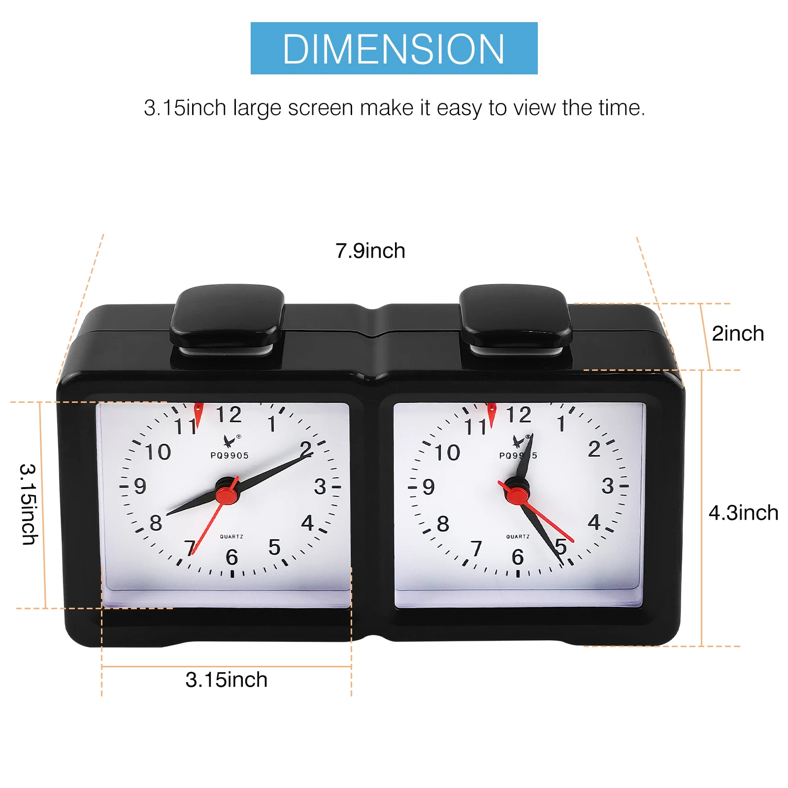 Chess Clock Digital Chess Timer for Professional Board Game with Analogue Chess Timer