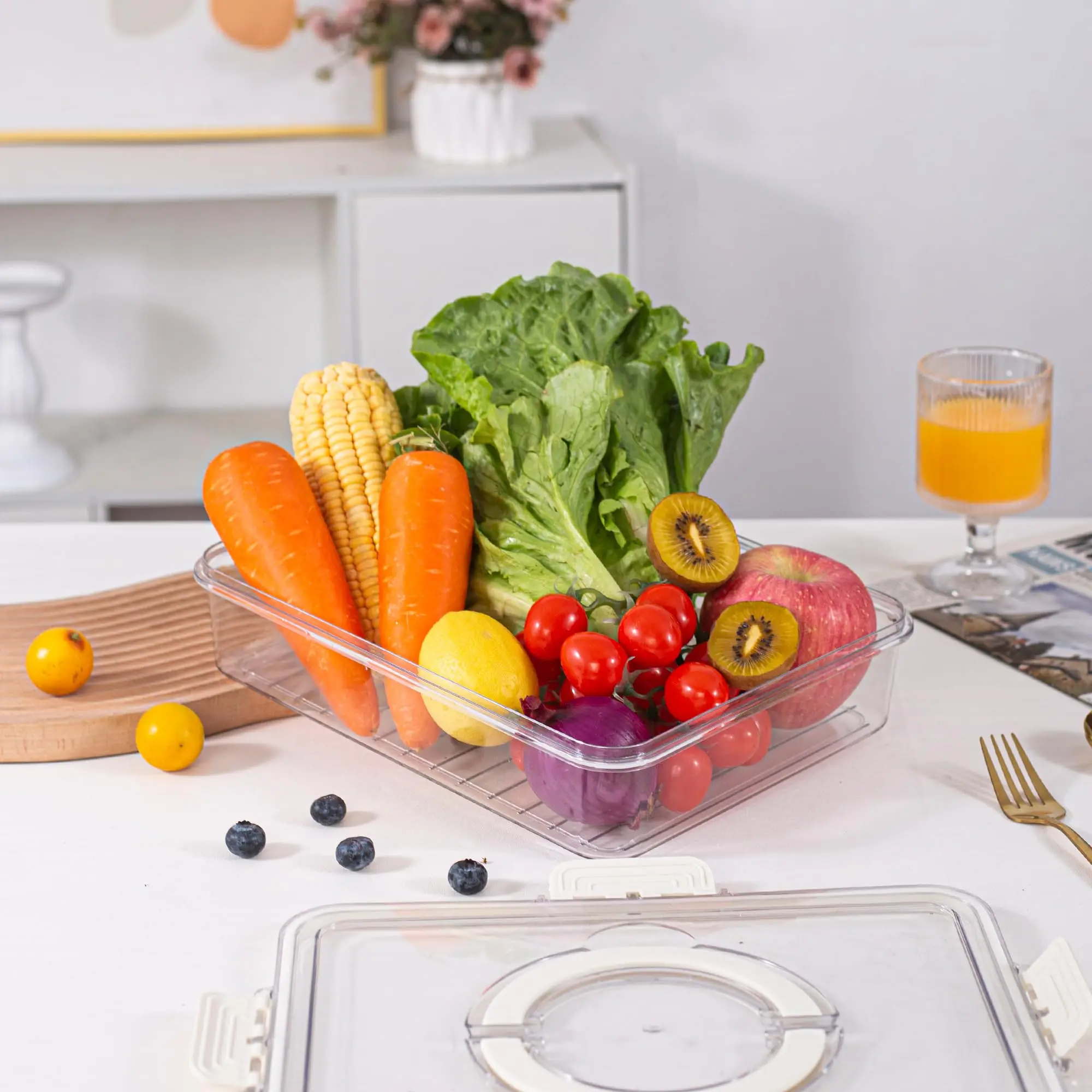 portable 8 compartment plastic snack platters sealed container snackl kids charcuterie container storage snackle box