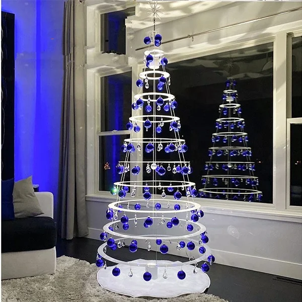Hot-sale Popular Indoor Hanging LED Crystal Christmas Tree for Home Office Building Hotel Christmas Holiday Decoration