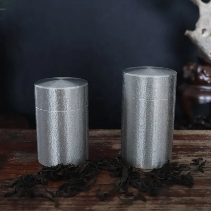 Factory Price Stainless Steel Tea Caddy Cylindrical Tea Caddies Small