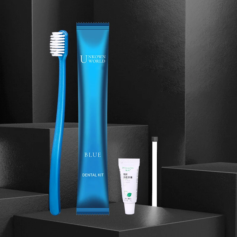 OEM hotel disposable individually wrapped toothbrush and toothpaste set