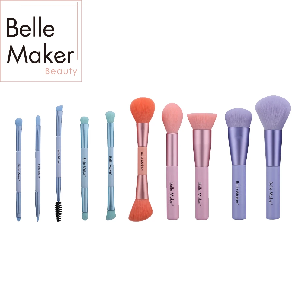Free Sample Makeup Brushes Handle Makeup Brush Set/Custom Logo 10pcs interchangeable hair eyelash eyeshadow brush de brochas