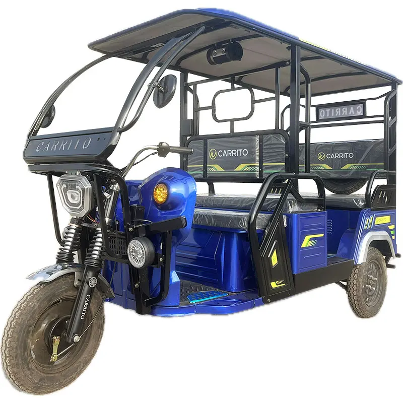 2024 Can Carry 4-8 People Motorized Adult Electric Tricycle E-rickshaw Tuk Auto Rickshaw for Passenger