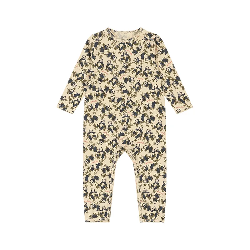 2024 Wholesale Cartoon Print Long Sleeve New Born Baby Rompers Jumpsuit