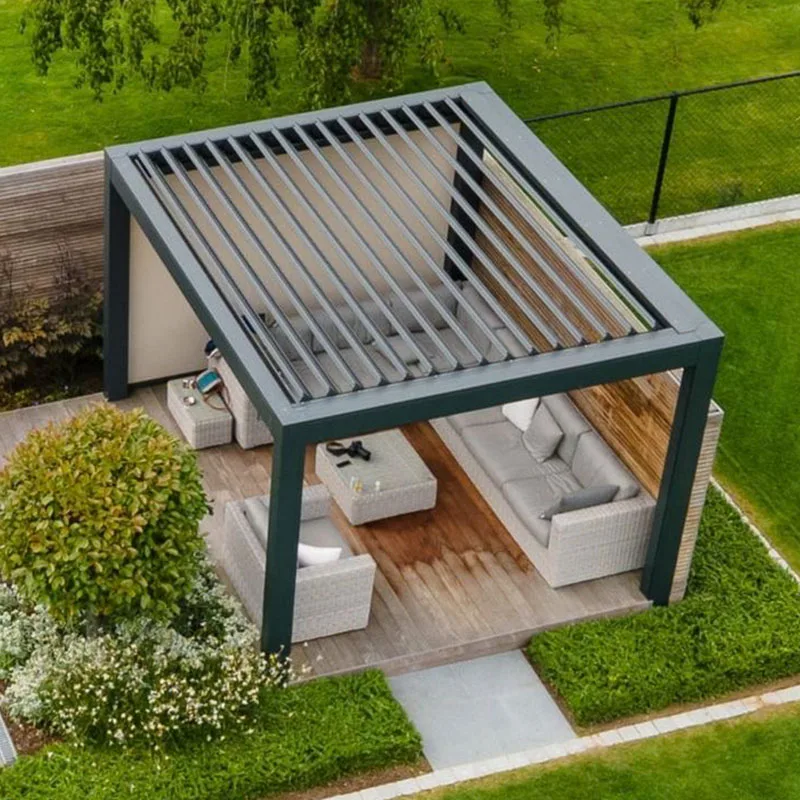 Oem Design Luxury Retractable Sunshade Waterproof Adjustable Outdoor Aluminum Pergola