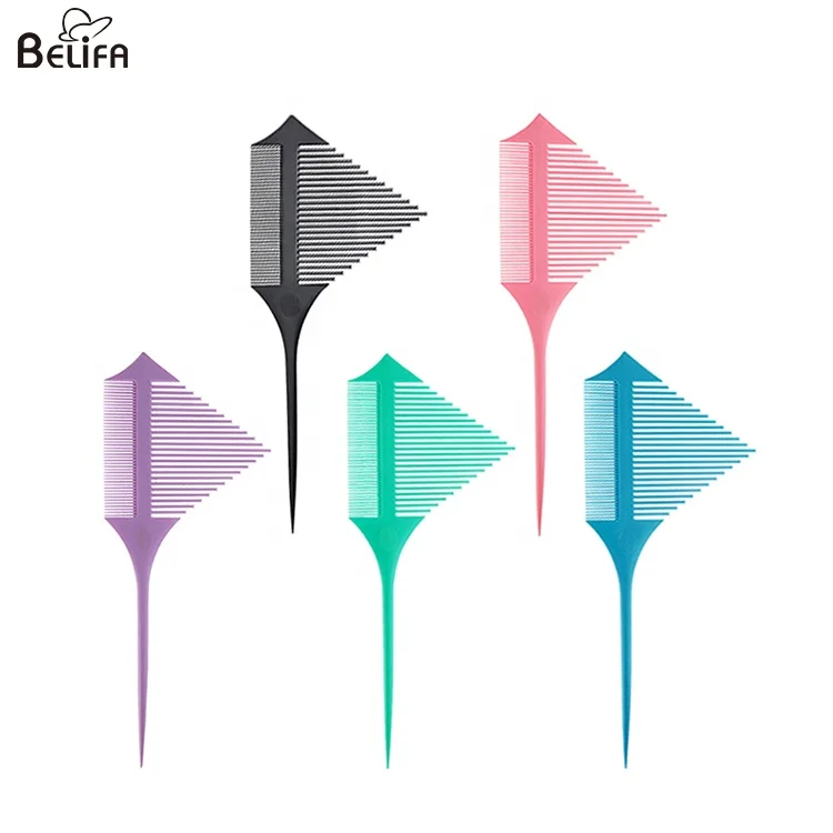 Hair styling salon dye point tip highlight comb plastic dual double head rat tail hair comb
