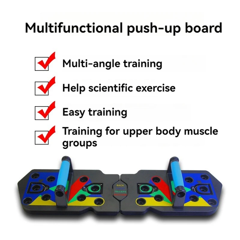 Home indoor fitness equipment muscle training body building push up rack board system with exercise bands