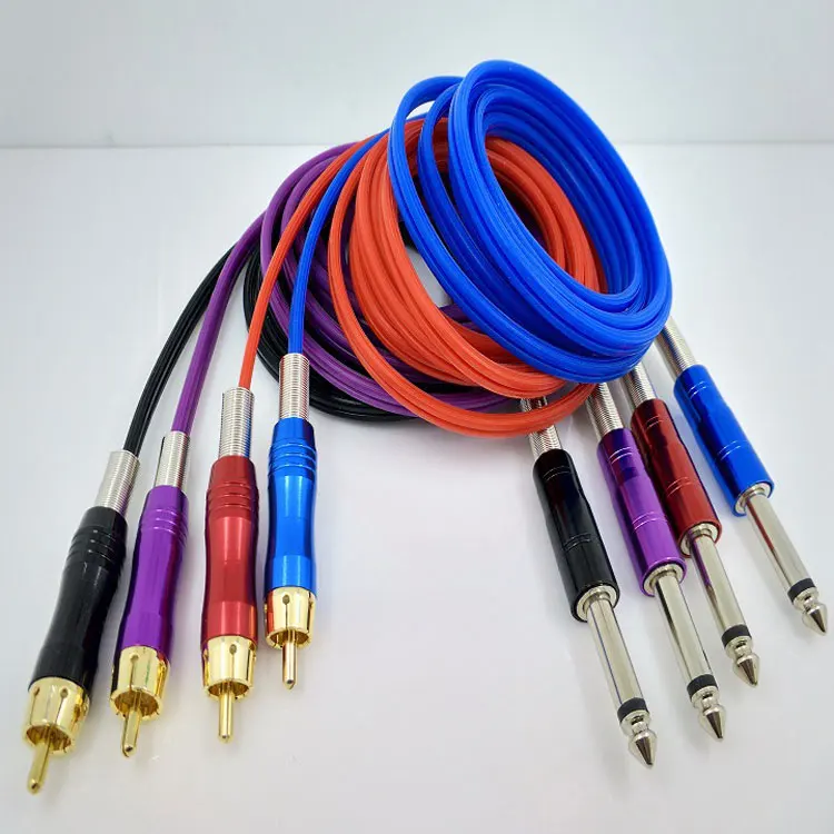Kissure 1.8m  RCA jack tattoo machine interface cable Clip Cord Switch Hook Line For Conversion kit Power Supply