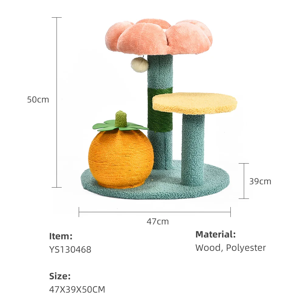 Cat Tree Scratcher Factory Supply Customized Cat Tree Fsc Certificate Natural Sisal Rope Plant Cat Tree Scratcher