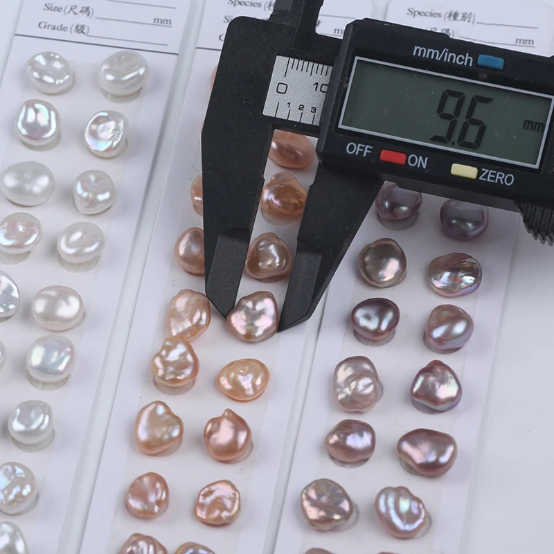 Perler Beads Best Selling  A Pair of  9-10mm  Good Quality Keishi Pearls  Real Natural Pearls  Baroque Shape Purple Keshi Pearls