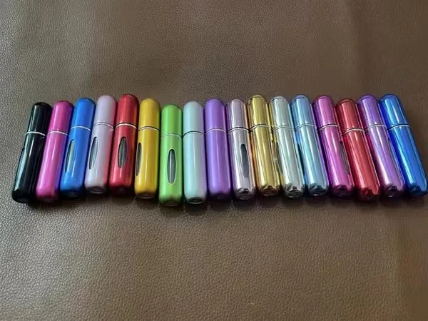 Colorful Refillable Mini 5ML Fine Mist Portable Glass Travel Spray Pump Perfume Bottles Atomizer with Cover