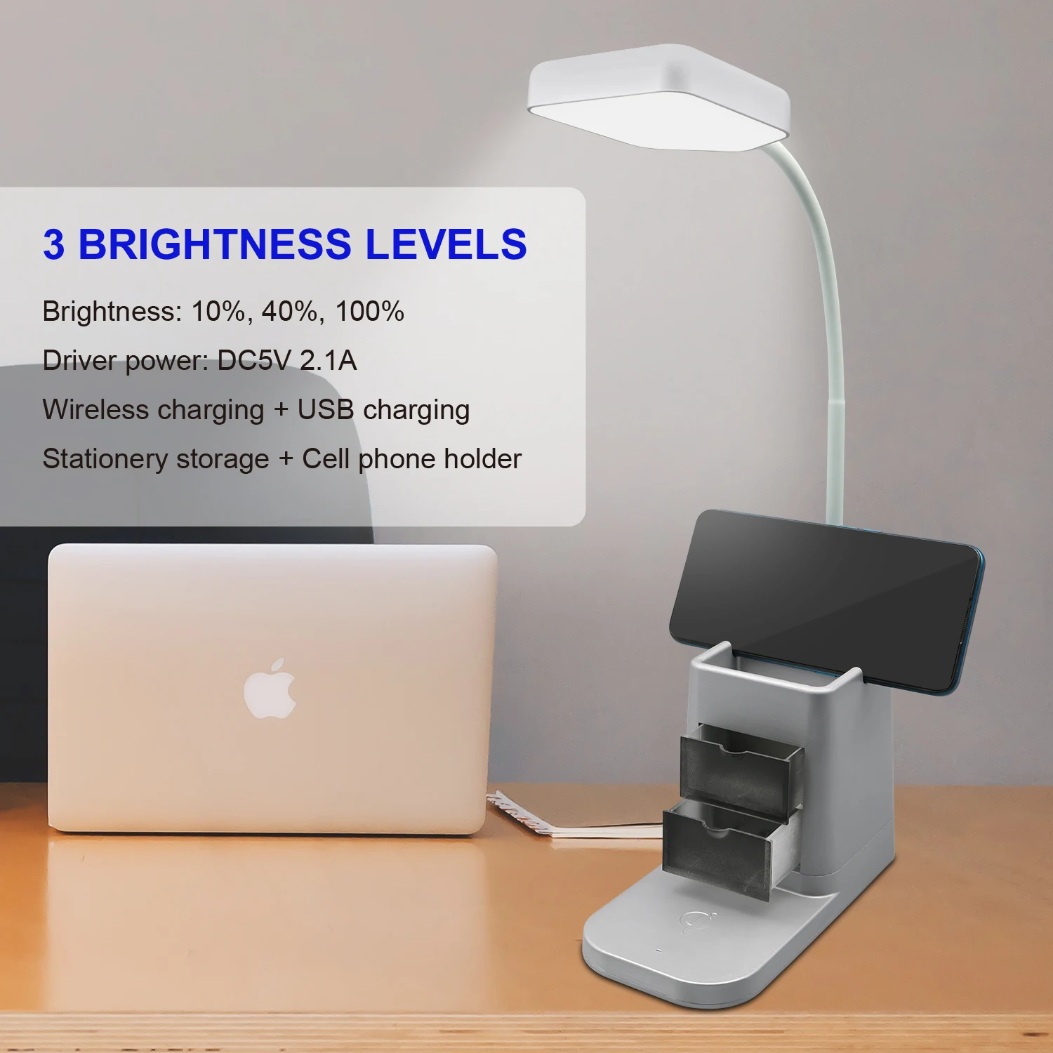 Modern Hotel BedSide led reading desk lamp Bedroom Decor minimalist pen box Table Lamp with pen hold