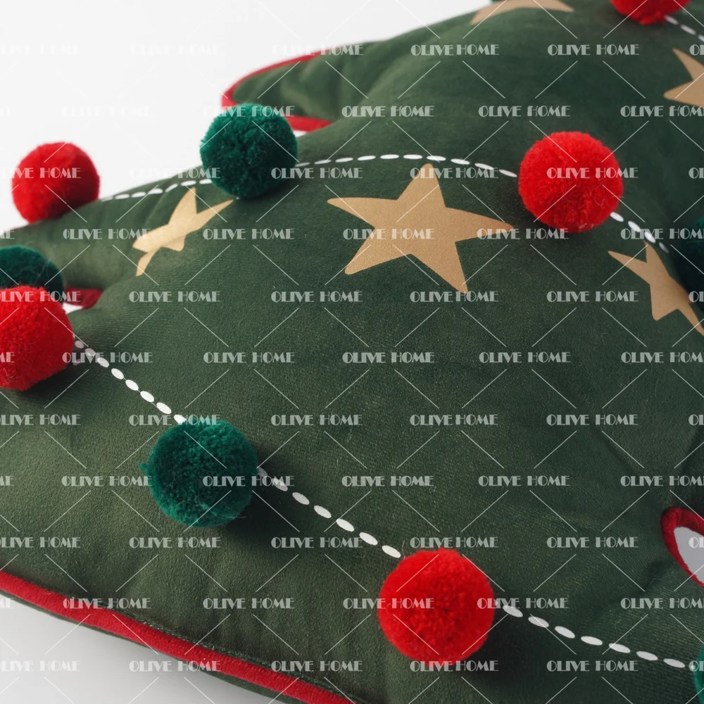 Christmas Ornaments Xmas Custom Decorative Decor Shaped Pillow Cute Tree Pillow Soft 3D Plant Shaped Cushion for Living Room