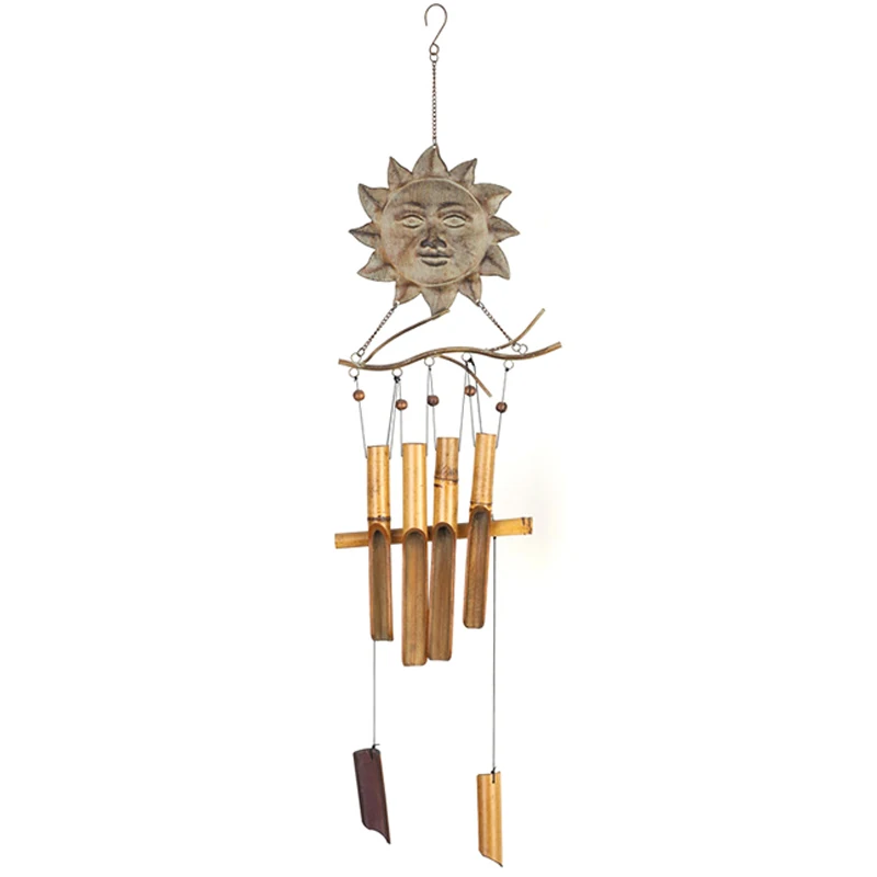 HF Wholesale customized metal tubes bamboo/wood wind chime for home garden yard decoration