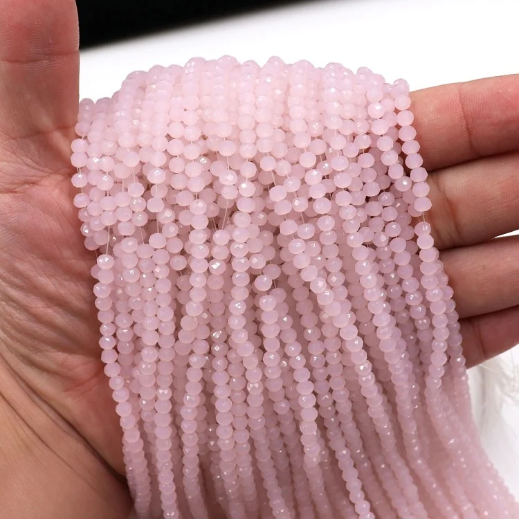 stock for sale chinese crystal rondelle pink crystal bead 4x3mm crystal beads for bracelets