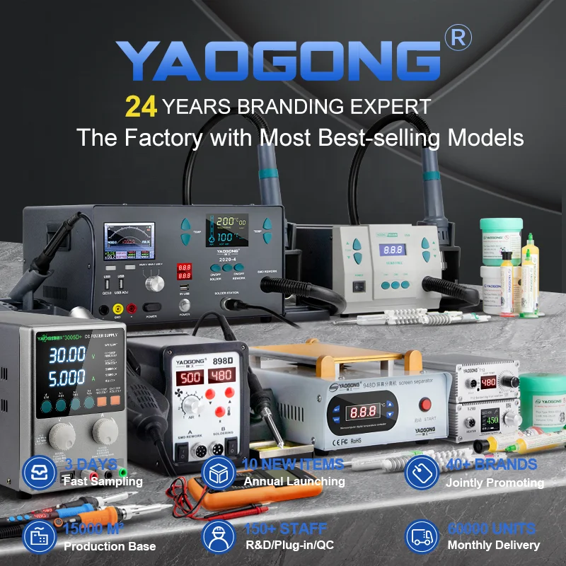YAOGONG 936A ESD Safe Lead Free 60W Adjustable Temperature Electric Solder Iron Mobile Phone Repair Tools Soldering Station