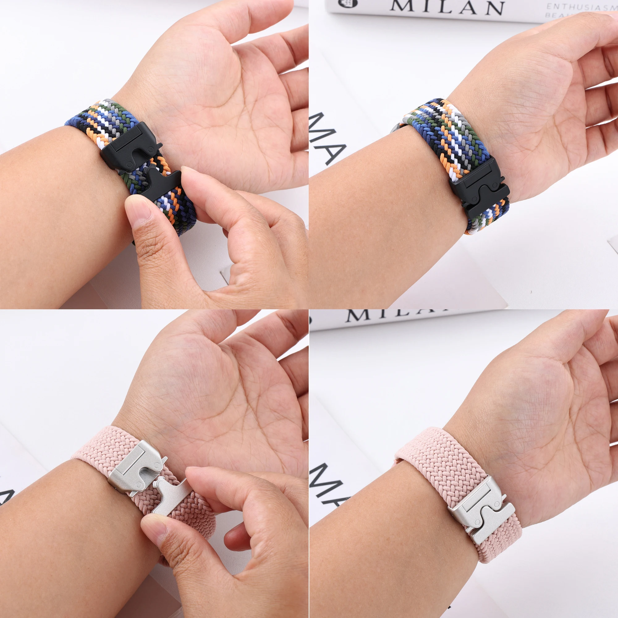 Parachute buckle woven strap for Samsung galaxy huwei nylon fabric 20mm 22mm watch bands universal bracelet