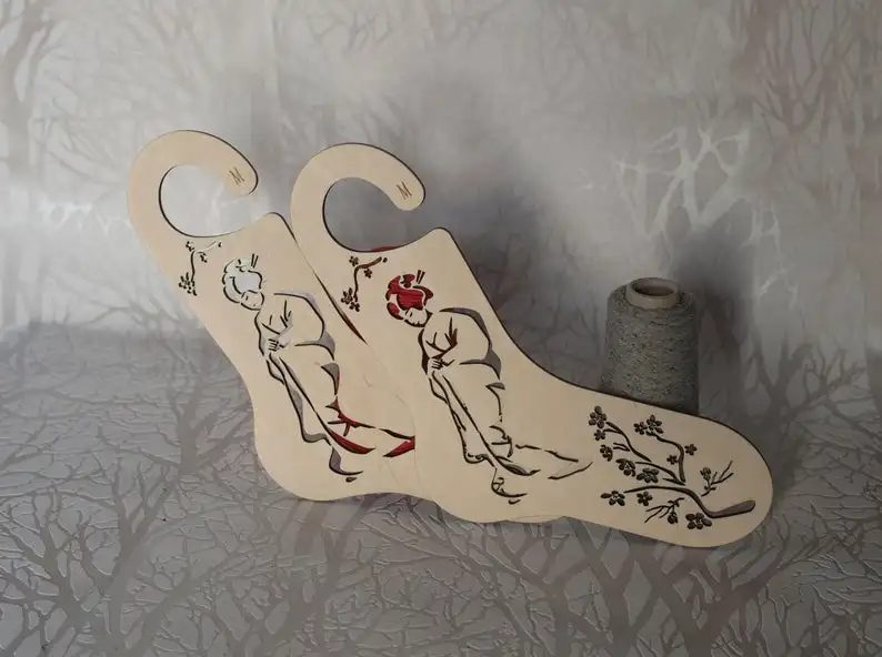 Lasercut wooden Knitting sokken Tool chaussette blocker met logo