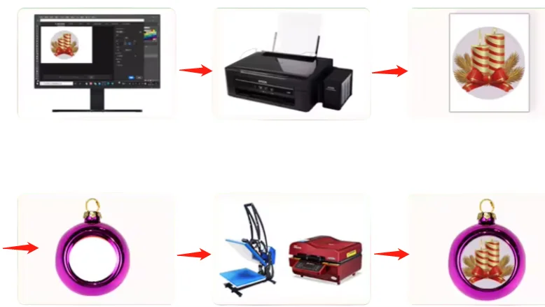 Wholesale DIY 8cm Christmas Decoration Ornaments Blanks Sublimation Christmas Ornament Balls for Tree Decorations