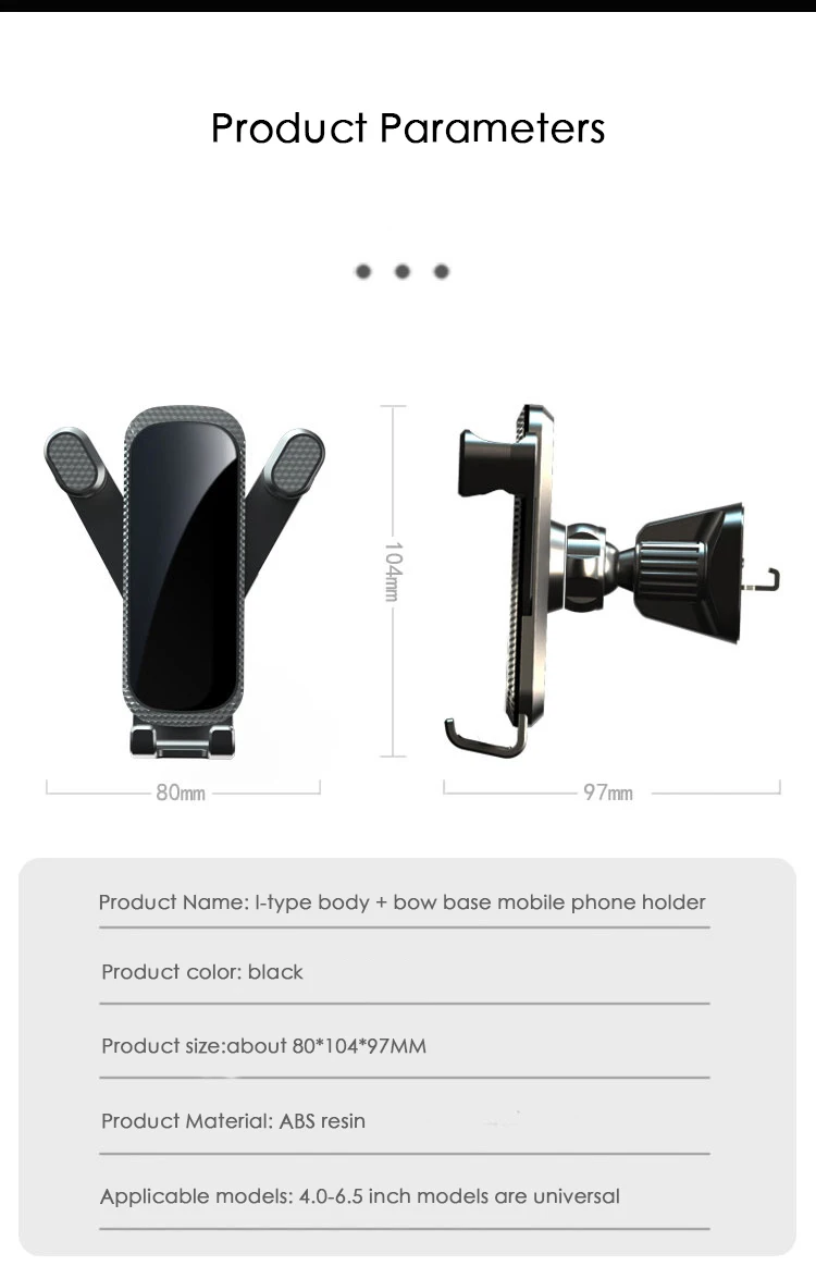 High Quality Hook Type Car Mount Car Vent Rotation Fixed Non-Gravity Clamp Mobile Phone Stand Navigation Stand