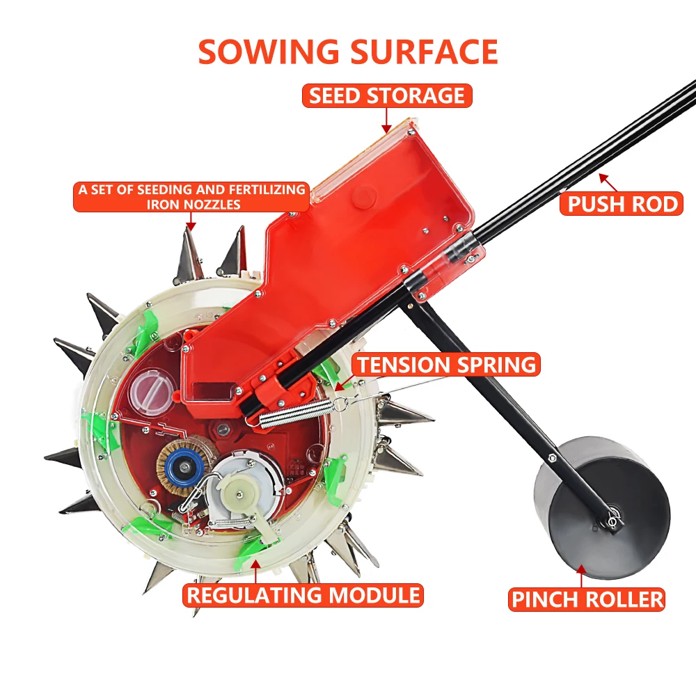 сеялка ручная внесения удобрений с ручным приводом Машина для пересадки кукурузы соя