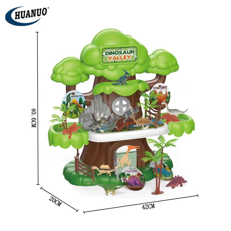 2024 Kids Newest Dinosaur Scene Toy Set DIY Dinosaur Valley Game Funny Dinosaur Figure Toys Play Set For Kid Gift