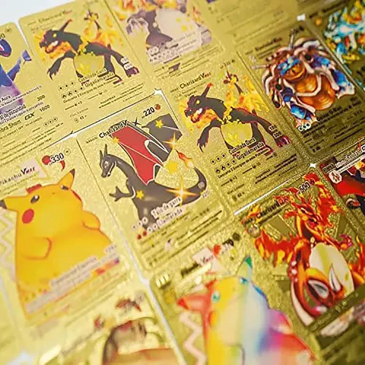 New 55pcs/box Original Charizard Mettle Metal Vmax Gx Black Gold Fortissime Foil Pokemon Cards