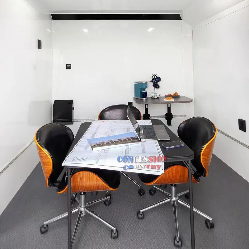 Mobile office trailer on wheels outdoor office truck tiny home office trailer
