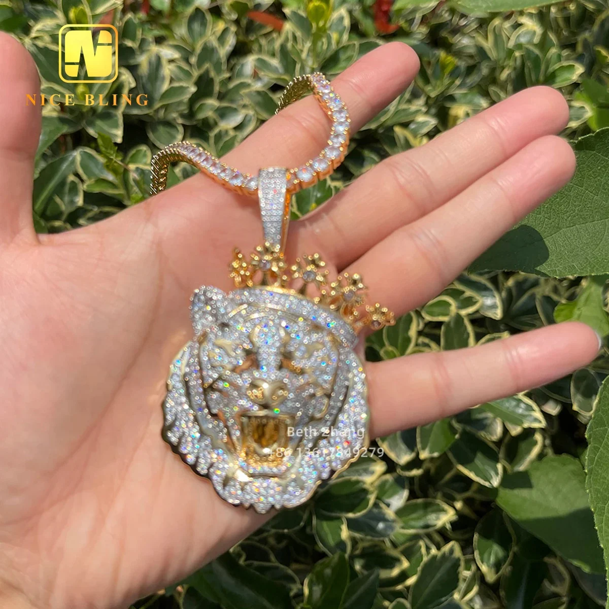 Custom Hip Hop Jewelry 3D Design Gold Plated Lion King Pendant Men Iced Out Jewelry Cheap Price Brass 5a CZ Diamond Pendants
