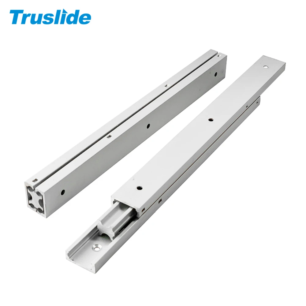 Truslide high quality full extension ball bearing slide aluminum alloy telescopic drawer slide rail