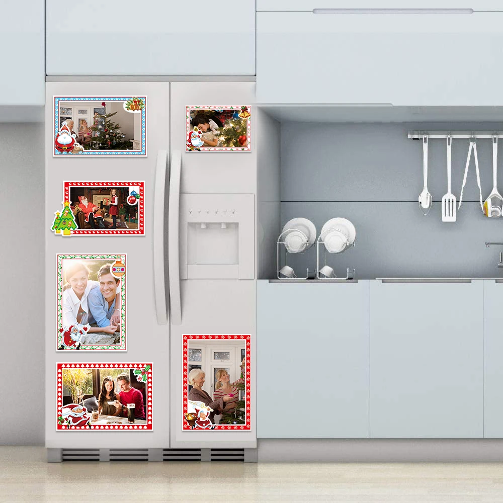 Рекламная акция, магнитная светодиодная плавающая эпоксидная бамбуковая детская Акриловая картина, прозрачная пользовательская магнитная фоторамка на холодильник