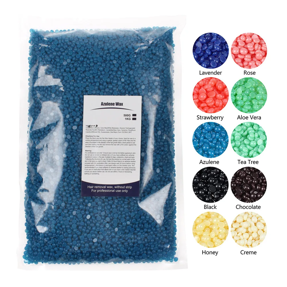 Dropshipping Custom Low Price Painless Hair Removal 500g 1000g Natural Hard Waxing Beans Wax Beads for sale