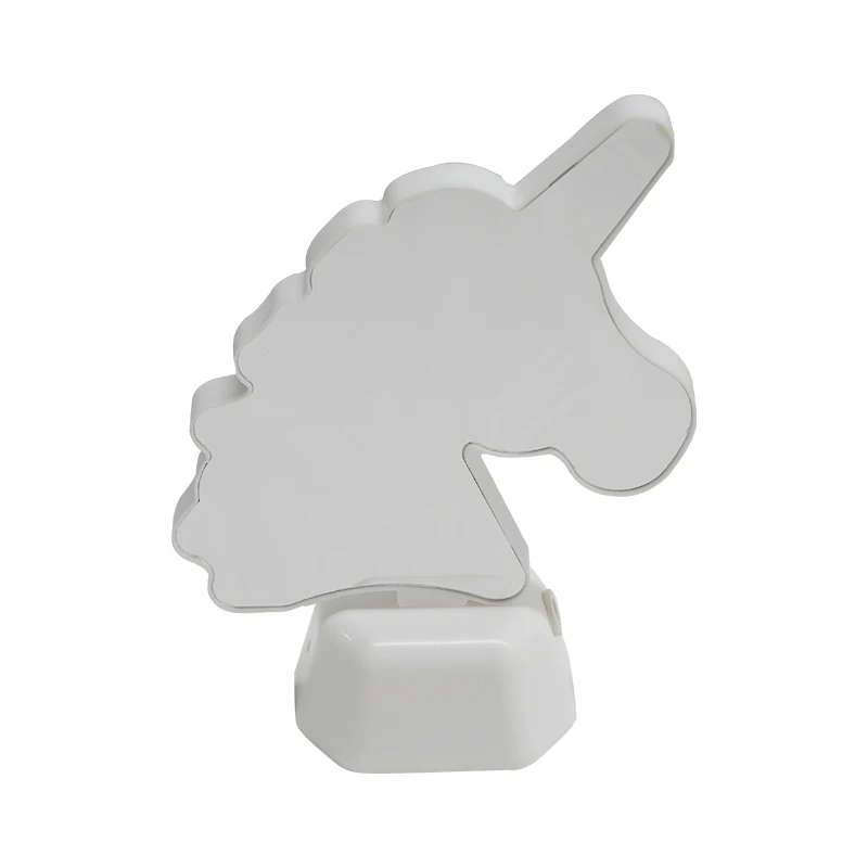 Красочный свет в форме единорога бесконечное зеркало неоновый вздох с батареей ААА