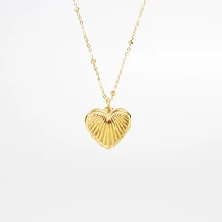 Stainless Steel Chain Chunky Gold  Necklace Birthday Gift Trendy Best Friend Necklace Heart Pendant Necklace
