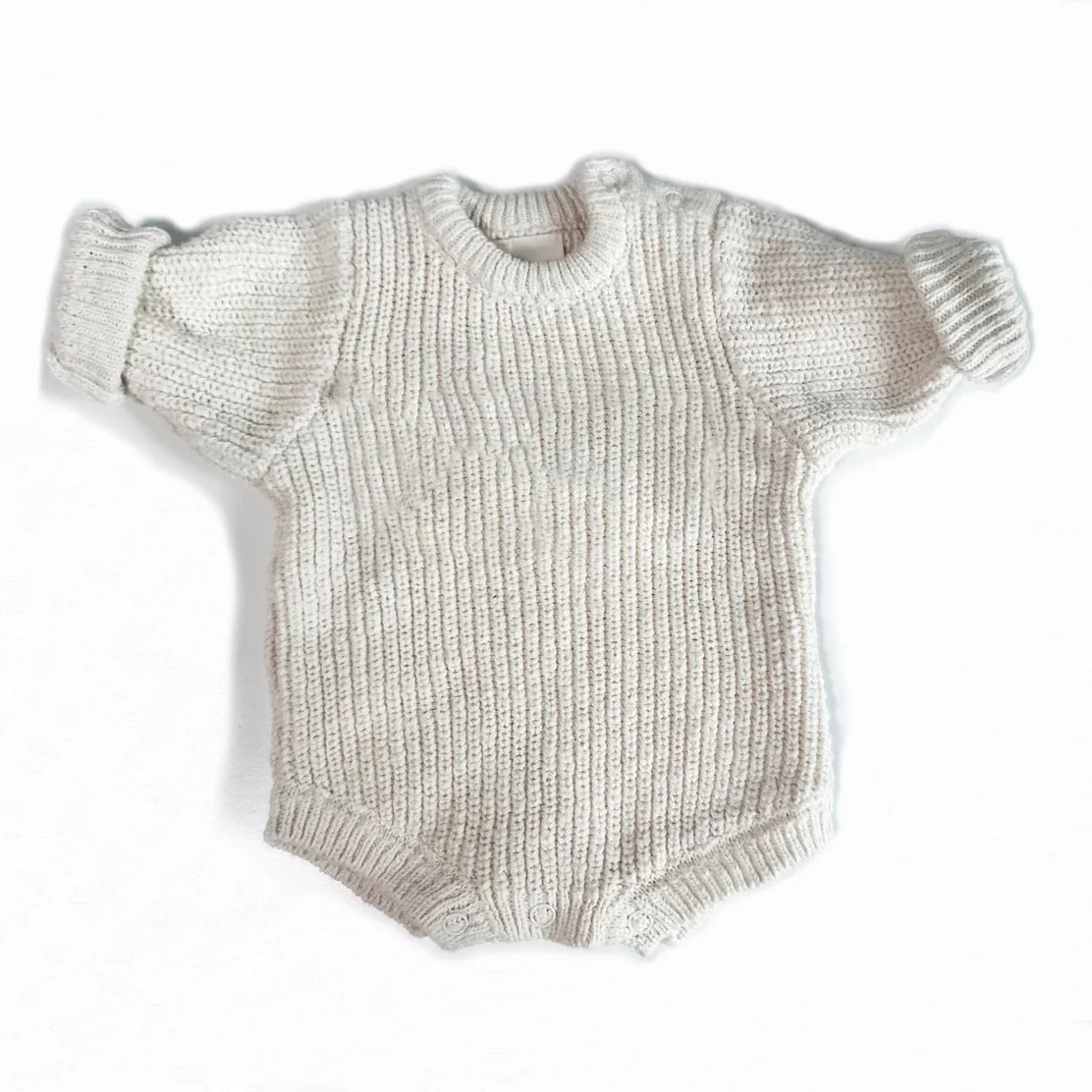 New Arrival 100% Cotton Custom Embroidery Name Kids Baby Knit Sweater Romper