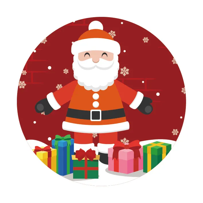 Happy Christmas Customized Festival Label Stickers Round Waterproof Labels Custom Logo Labels Coated Paper