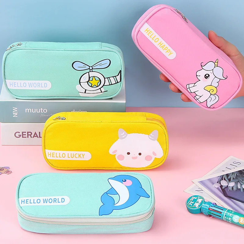Wholesale Cartoon Unicorn Pencil Case Large Capacity Stationery Pen Bag Cute School Student Stationery