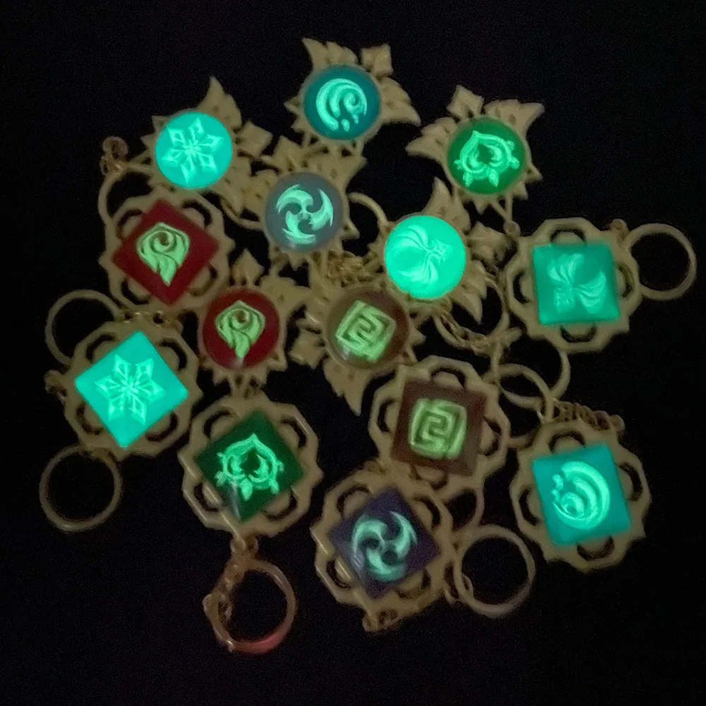 High Quality Metal Gold Eye Of God Key Chain Anime Game Key Ring Luminous Day And Night Key Finder