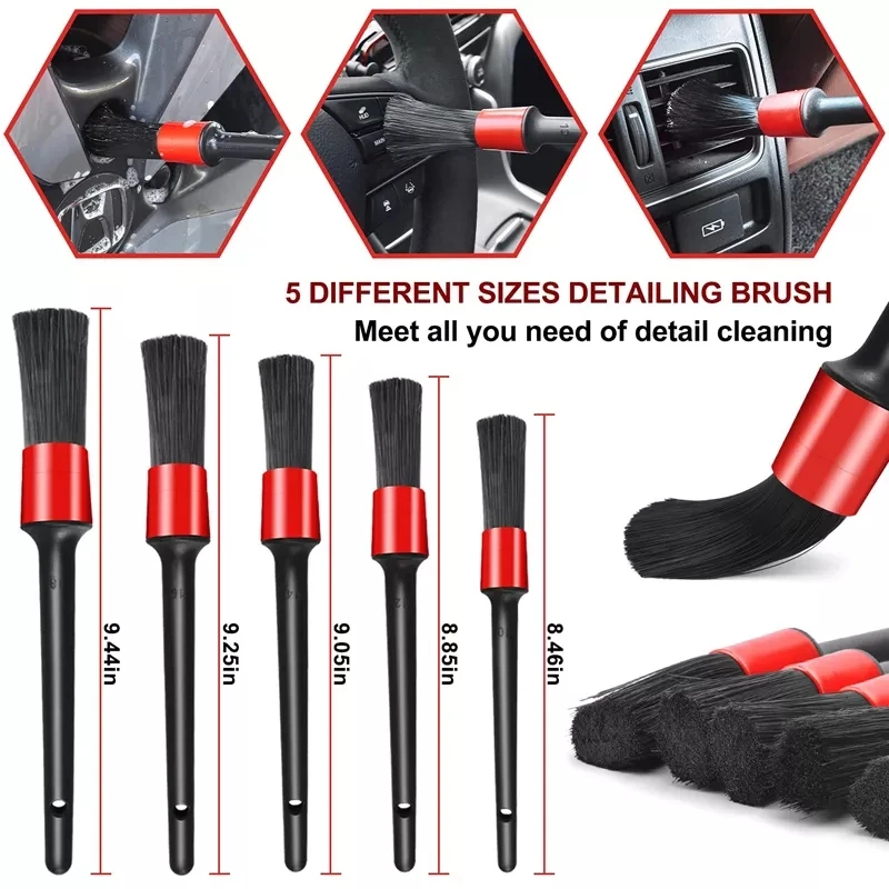 11PCS Car Air Conditioning Port Detail Gap Brush Detail Air Conditioner Cleaner and Brush Dust Collector Cleaning Cloth Tool