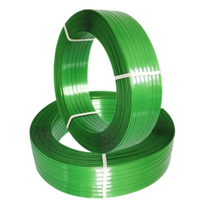 Customization green embossed pallet packing strapping plastic pet strap belt for packaging