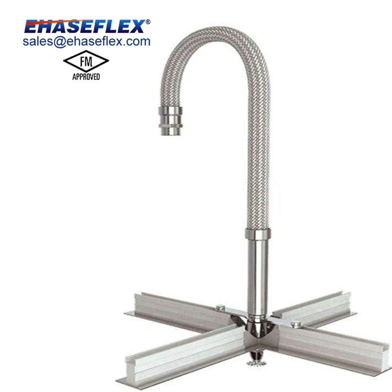 FM Approved Smart Garden High Pressure Stainless Steel Fire Sprinkler Hose Brass Valve Flexible Sprinkler Hose For Cleanroom