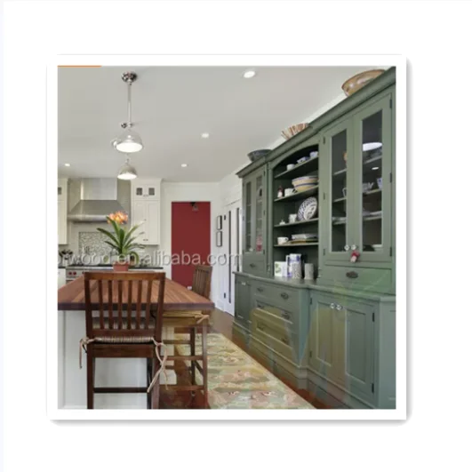 French country green and cream white shaker custom made kitchen design