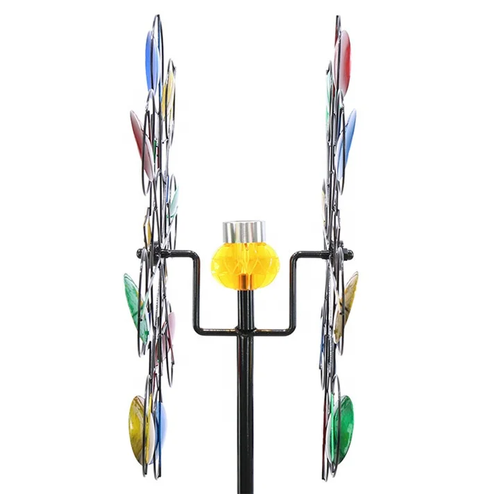 Hourpark high-quality multi-color windmills kinetic wheel steel decor garden wind spinners