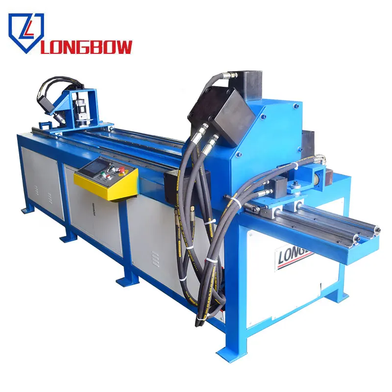 automatic rectangular metal sheet iron and cutting shering plate hole punching hvac auto cnc angle steel flange production line