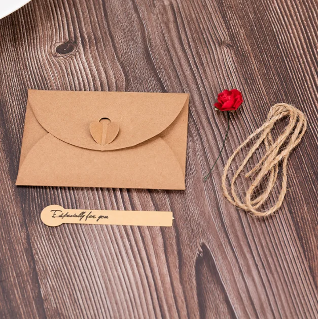 Vintage kraft paper dry flower creative DIY blessing greeting card holiday hand gift business gift box gift card