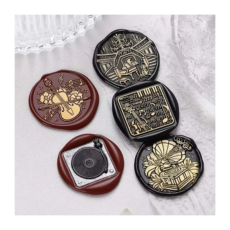 Музыкальные подарочные серии-Твердые Латунные штампы тисненые восковые бусины металлические головки праздничные подарки оптовая продажа от производителя