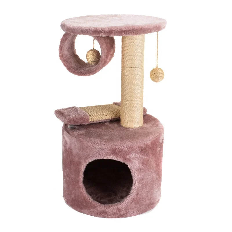 RSH Contemporary Modern Style Cat Scratching Tree Double Layers Jumping Scratcher Plush Sisal Washable with Perfect Quality