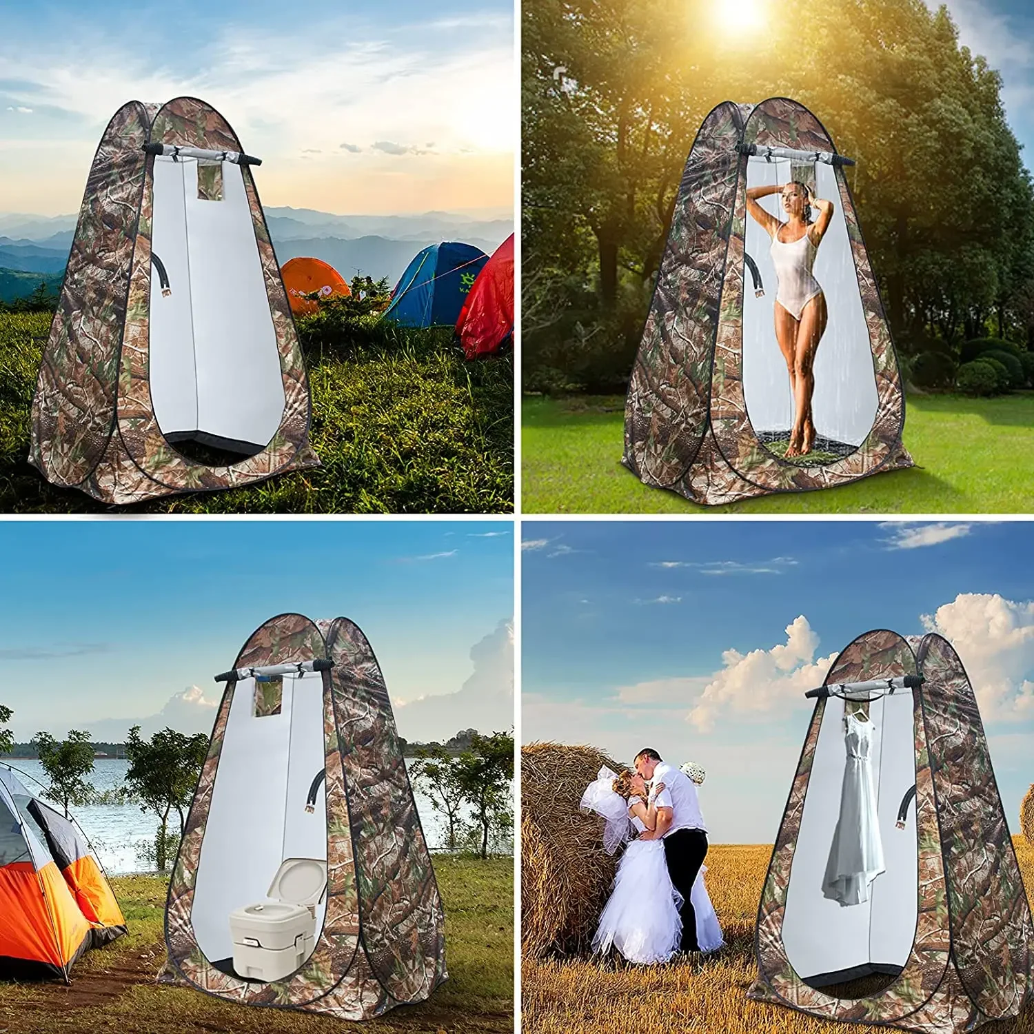 Spacious Pop Up Changing Tent Outdoor Camping Privacy Shower Tent for Portable Toilet