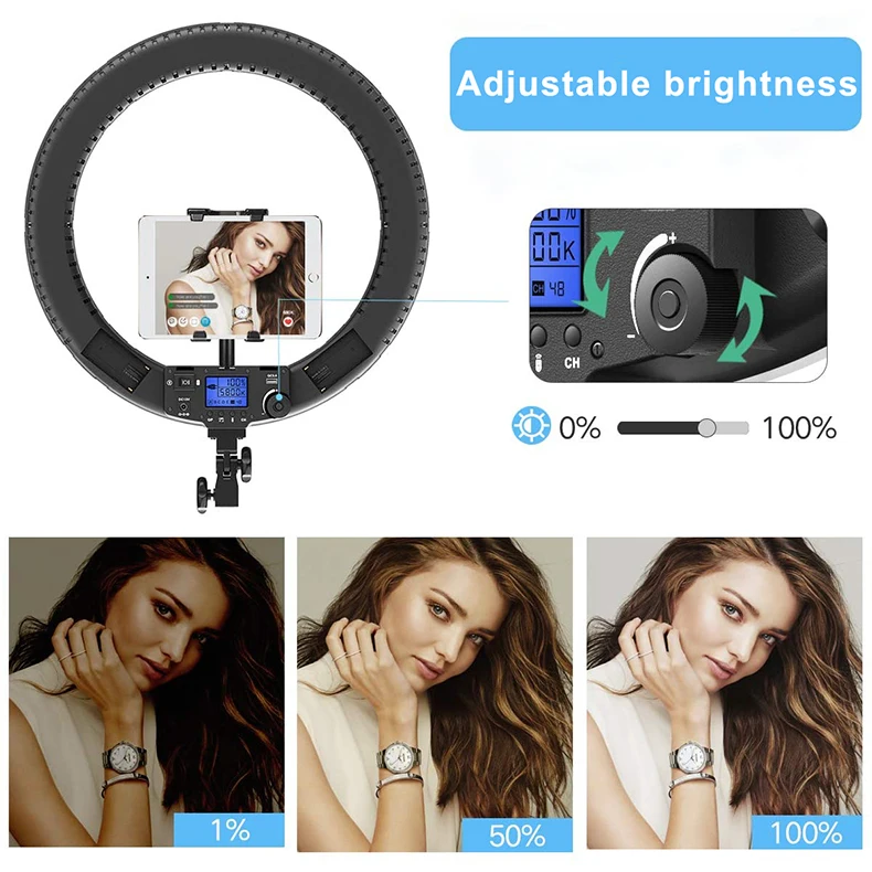 Pixel R60C Led wheel ring light stand selfie led ring light with phone holders led ring lamp for video youtube