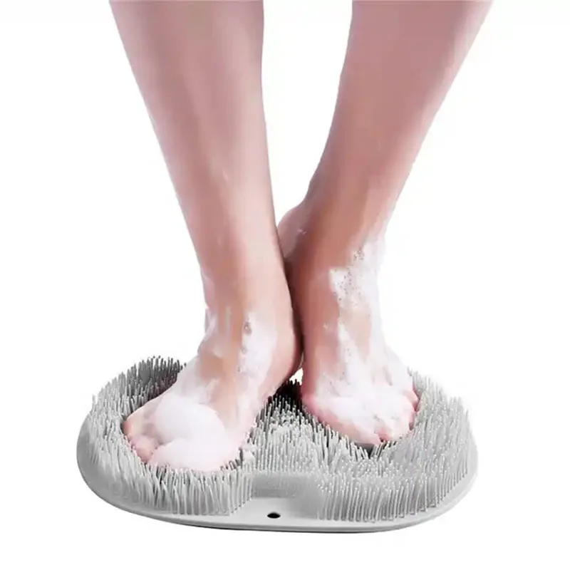Hot sale bath supplies non slip foot scrubber shower bathroom mat Silicone bath massage mat scrub mat